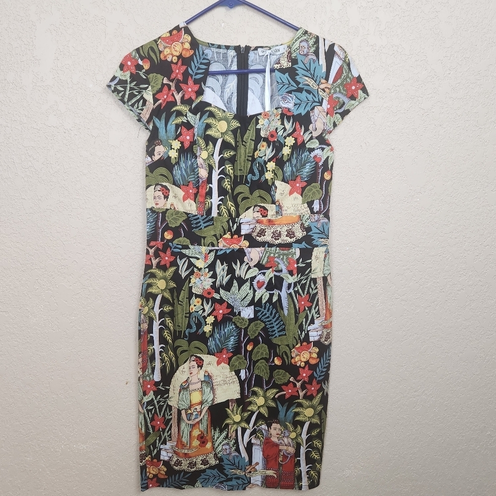 Grace Karin Frida Khalo Retro Wiggle Dress Medium NWT (7428)
